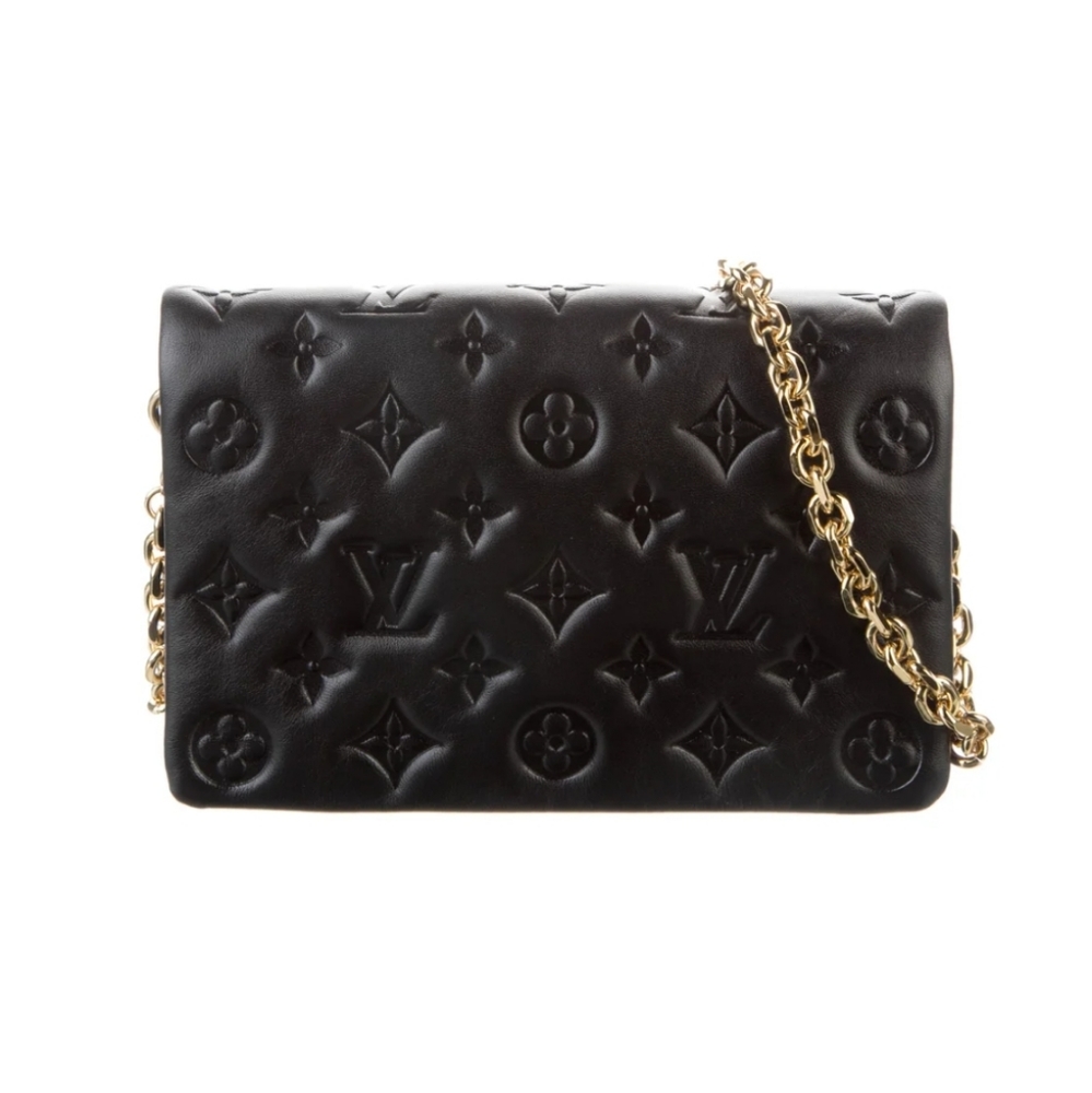 Louis vuitton embossed monogram coussin pochette flap bag